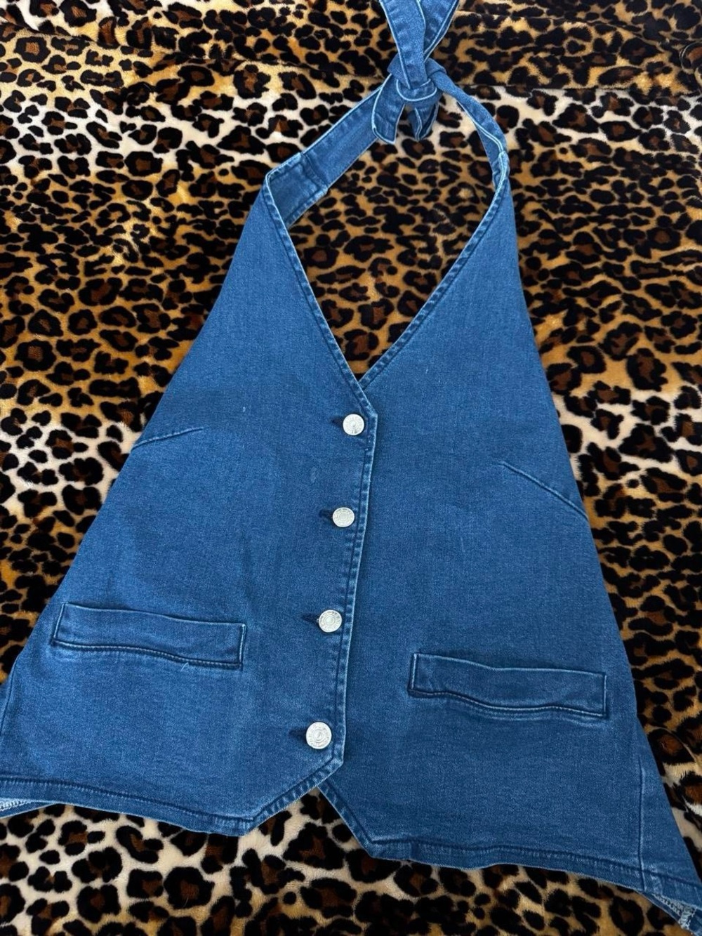 Denim Halter Top Blue
